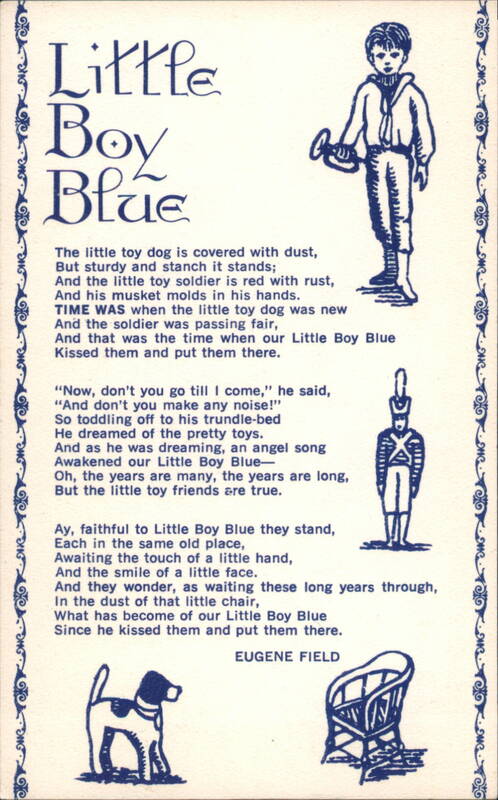 Little Boy Blue Poem by Eugene Field, Time Was Village Museum Mendota Illinois
