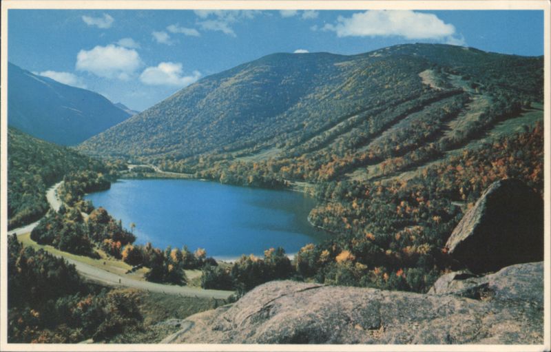 Franconia Notch and Echo Lake from Artists Bluff New Hampshire