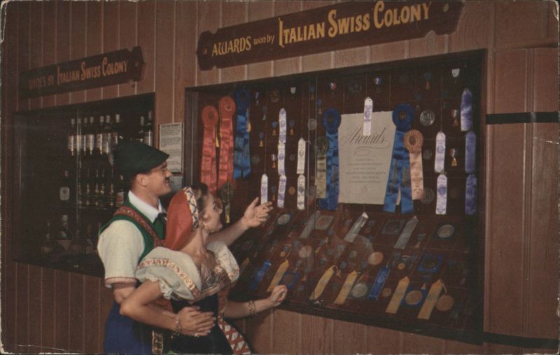 Awards Case in Tasting Room, Italian Swiss Colony Winery California