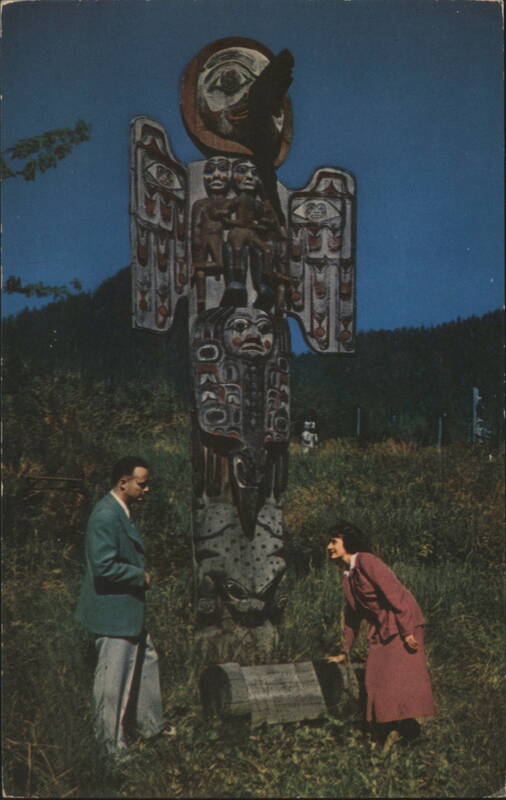 Totem Pole and Tourists, Pan American World Airways Alaska