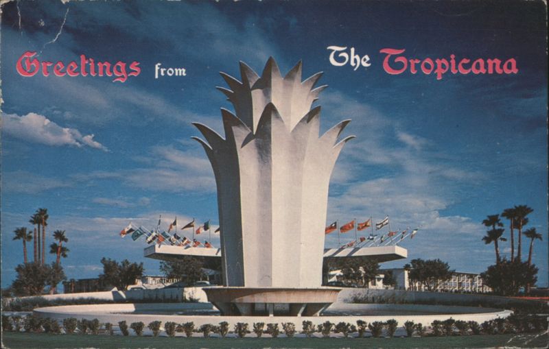 The Tropicana Hotel Fountain and International Flags Las Vegas Nevada