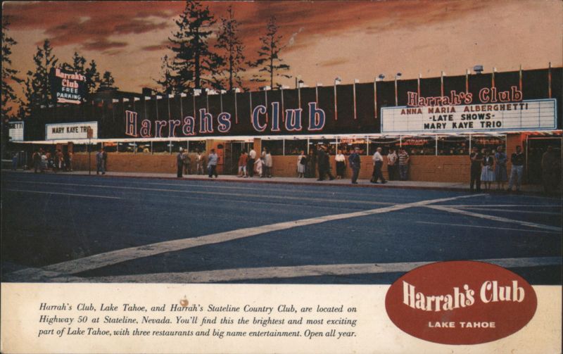 Harrah's Club and Stateline Country Club at Night Nevada