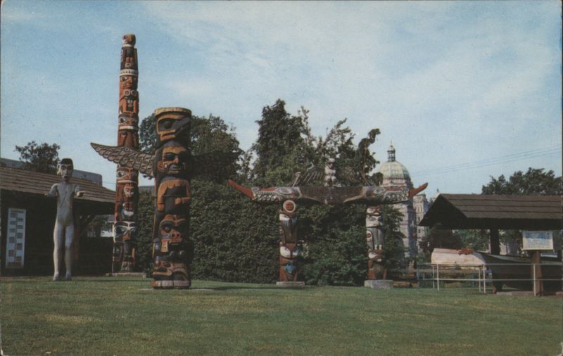 Thunderbird Park and Totems Victoria BC Canada British Columbia