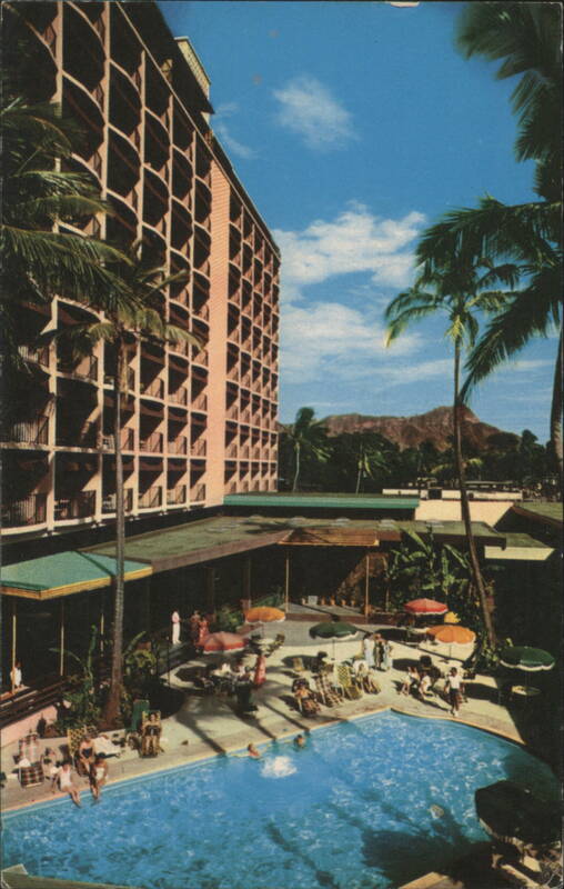 Waikiki Biltmore Pool Terrace and Diamond Head Honolulu Hawaii