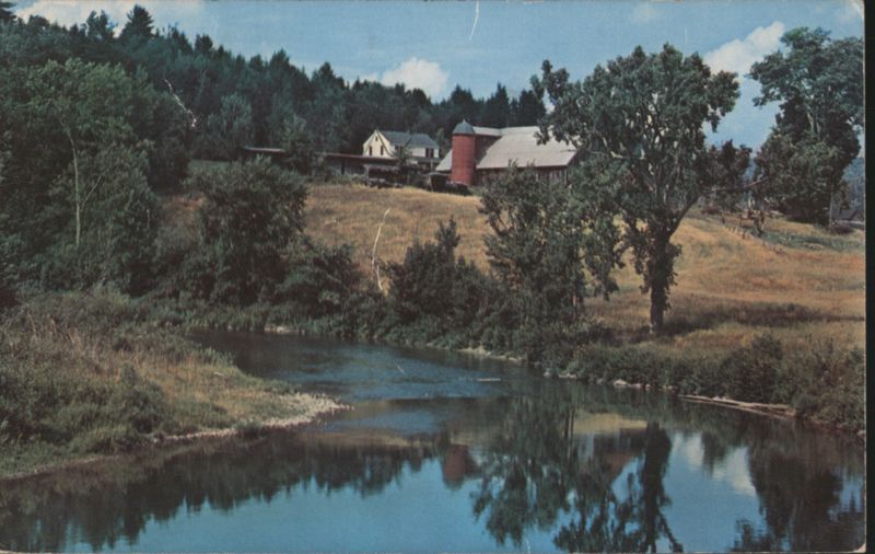 Farm Scene with Red Silo and River Virgil Kansas
