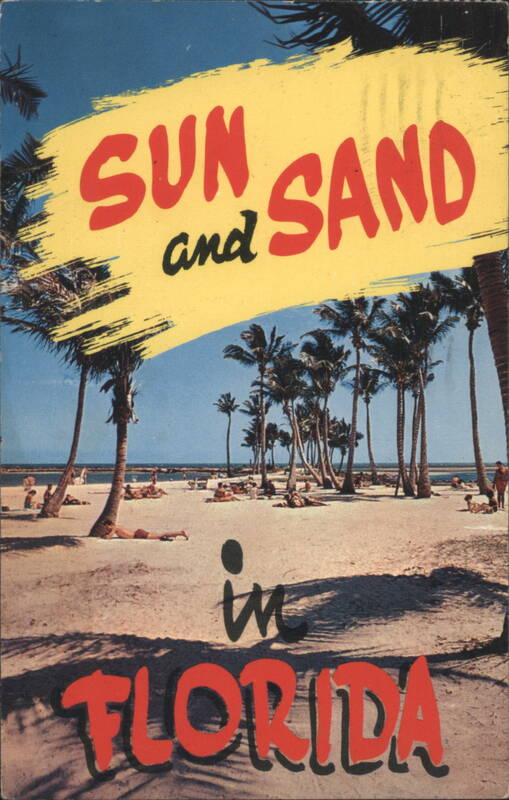 Sun and Sand, Beach Scene with Palm Trees Daytona Beach Florida