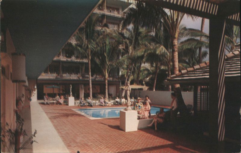 Waikiki Surf Hotel Courtyard and Swimming Pool Honolulu Hawaii