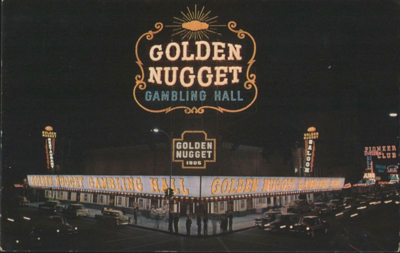 Golden Nugget Gambling Hall and Saloon at Night Las Vegas Nevada