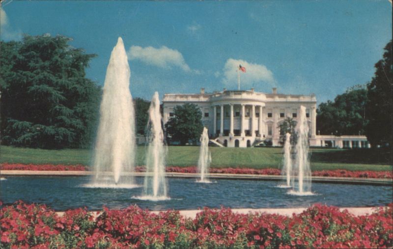 White House South Portico and Fountains Washington District of Columbia