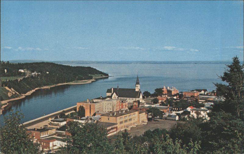 Aerial View of La Malbaie and Charlevoix Waterfront QC Canada