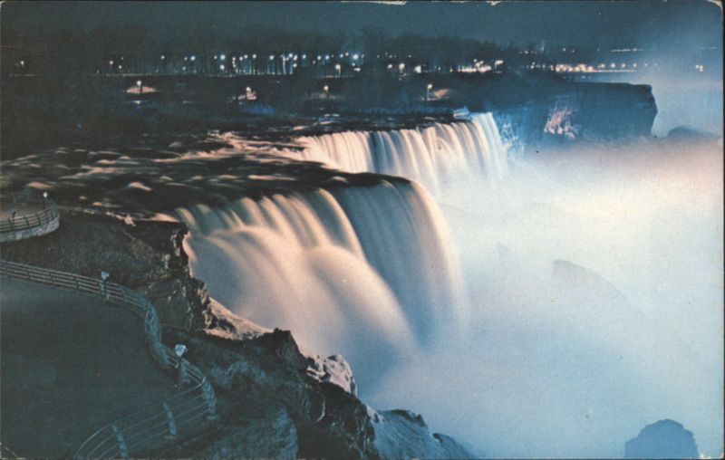 American Falls at Prospect Point at Night Niagara Falls New York