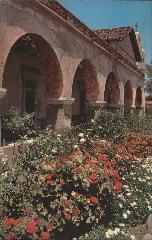 Santa Inés Mission Garden and Arches Solvang California