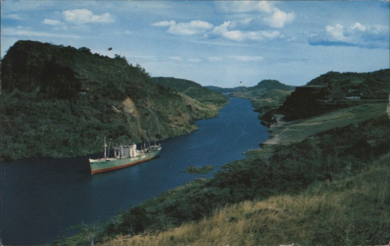 Gaillard Cut, Panama Canal with Gold Hill & Contractors Hill
