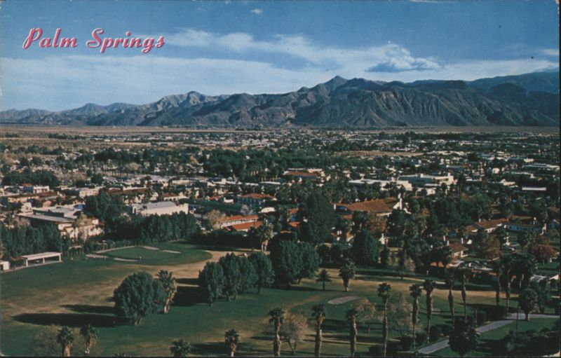 Panorama of Palm Springs, Desert Inn and Golf Course California