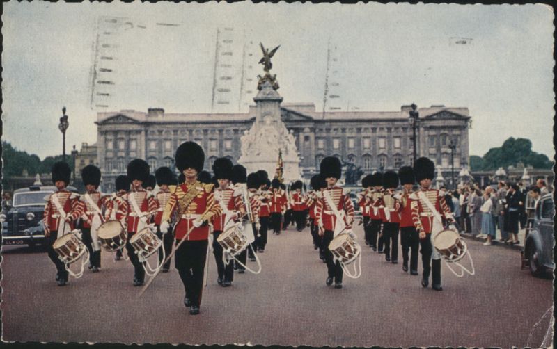 Guards Band Marching from Buckingham Palace London United Kingdom