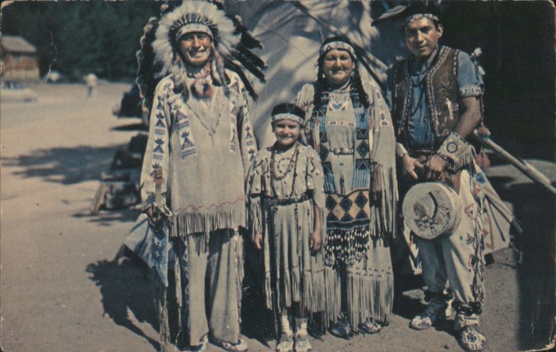 Chief Running Horse and Family in Traditional Regalia Estes Park Colorado