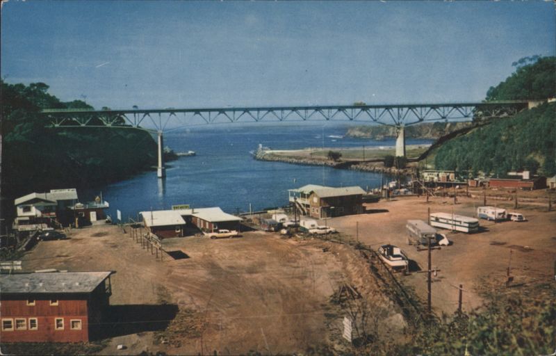 Noyo Harbor and Noyo River Bridge Fort Bragg California