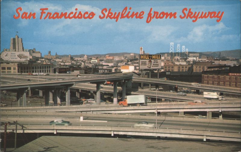 San Francisco Skyline from Skyway Interchange California
