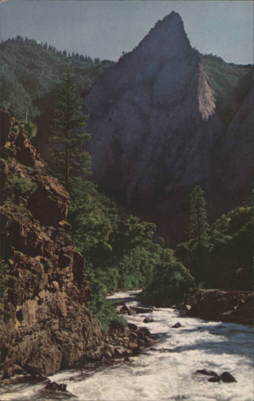 Kings River and Canyon Peak below Cedar Grove California