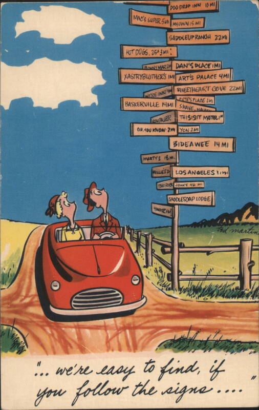 Follow the Signs Humorous Cartoon by Ted Martin Comic, Funny