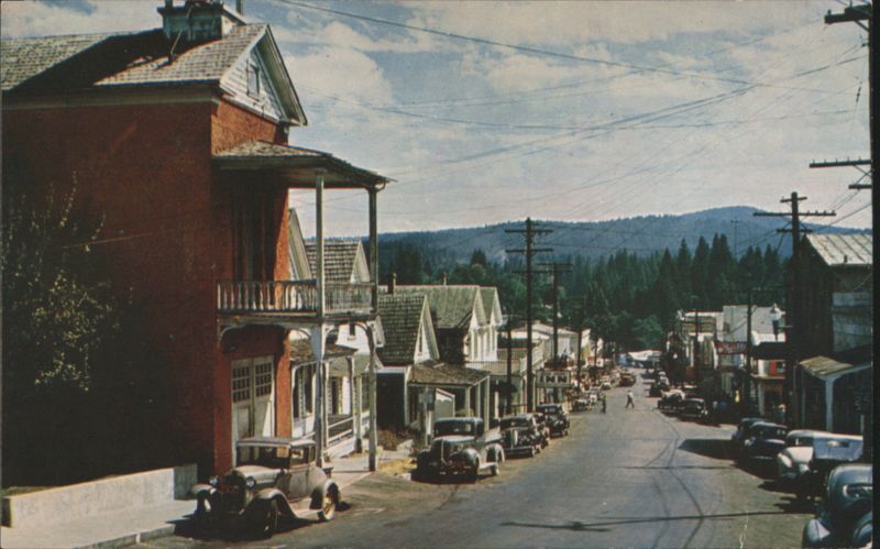 Broad Street Looking East, Historic Buildings Nevada City California
