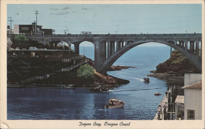 Depoe Bay Bridge and Harbor Scene Oregon Mel Anderson