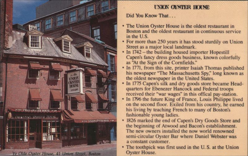 Historic Union Oyster House, 41 Union Street Boston Massachusetts