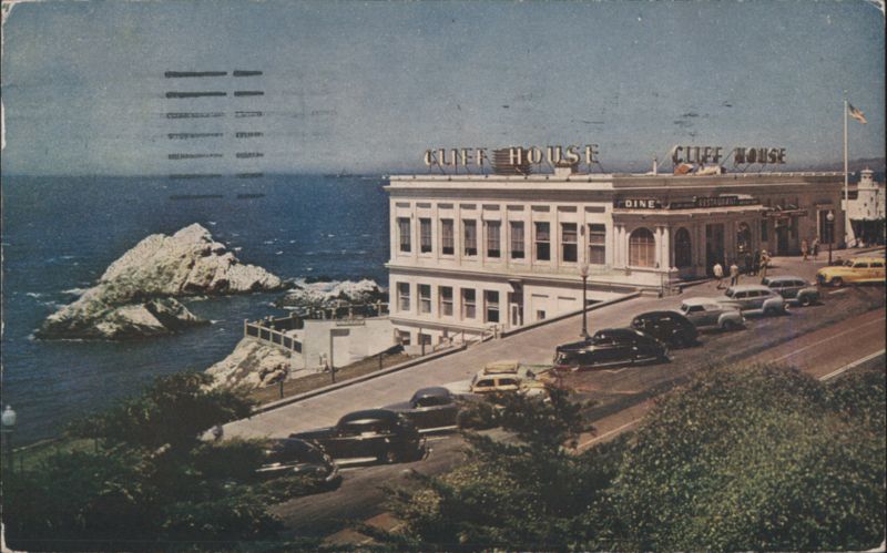 Cliff House and Seal Rocks with Vintage Cars San Francisco California