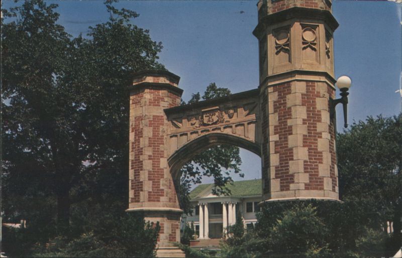 President's Home through Memorial Arch, University of OK Norman Oklahoma