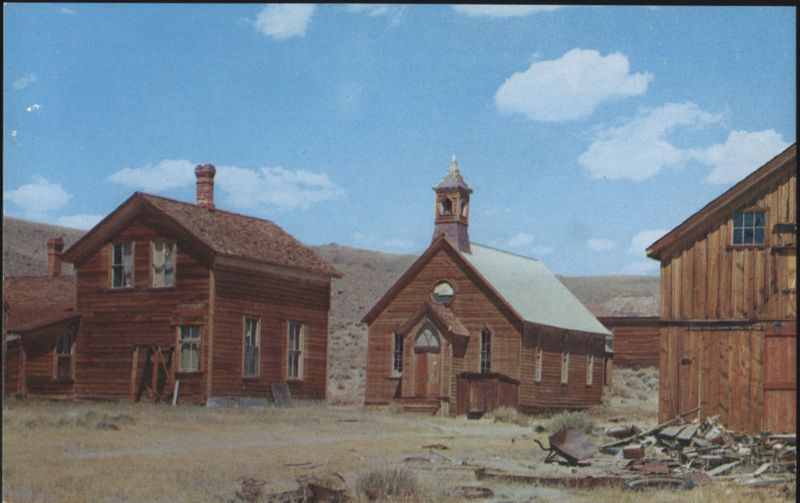 Methodist Church and Old Mining Camp Buildings Bodie California