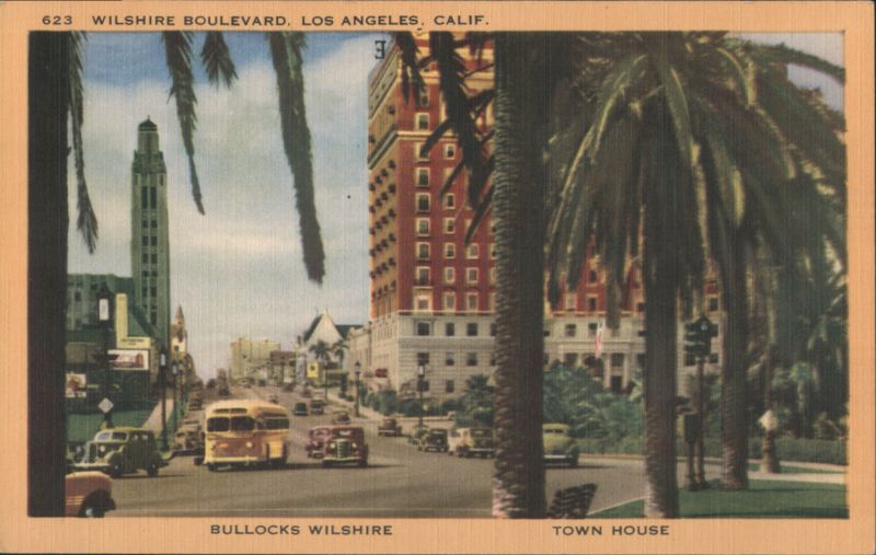 Bullocks Wilshire and Town House on Wilshire Boulevard Los Angeles California