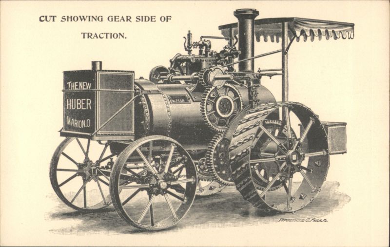The New Huber Steam Traction Engine, Gear Side Marion Ohio