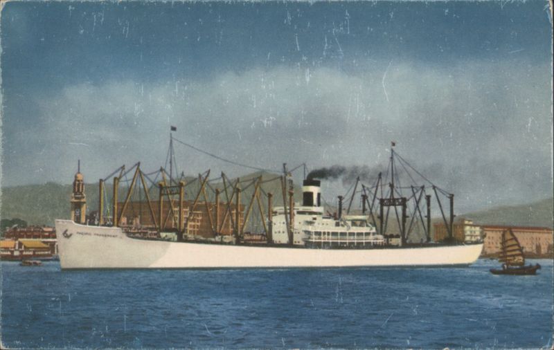 S. S. Pacific Transport 18-Knot White Cargoliner Hong Kong