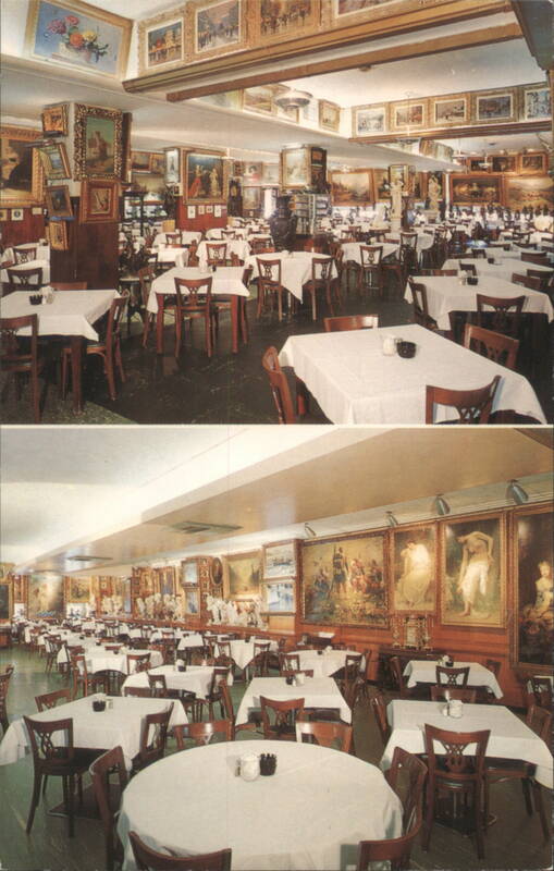 Haussner's Restaurant Interior Views & Art Collection Baltimore Maryland
