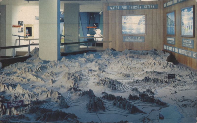 Water Resources Exhibit, Relief Map & Snowman Los Angeles California