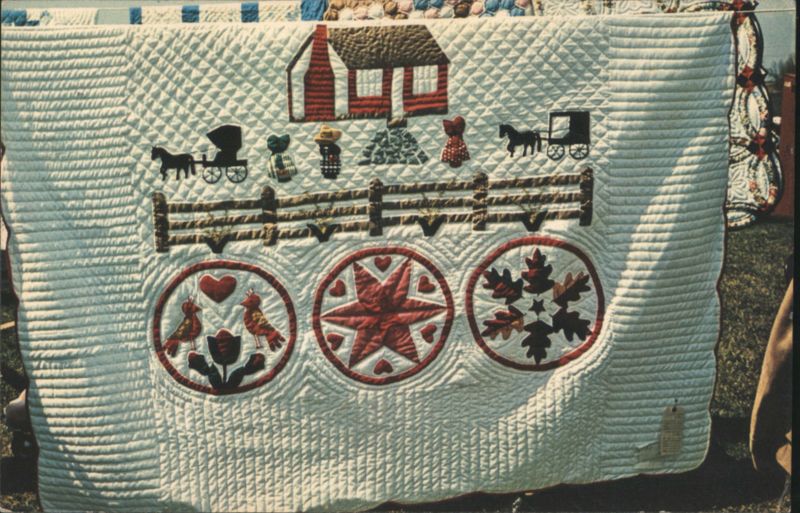 Pennsylvania Dutch Quilt with Amish Scene Reading Stratton Karahalios