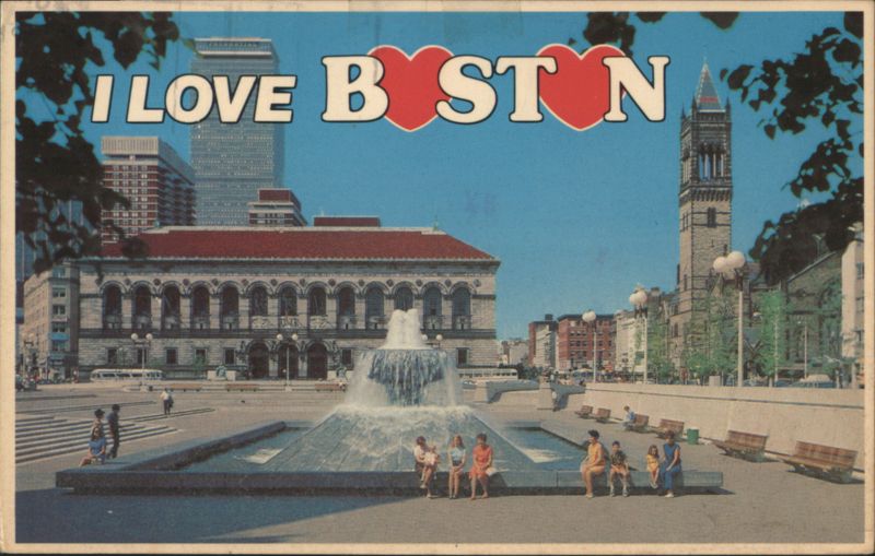 New Copley Square Plaza and Boston Public Library Massachusetts