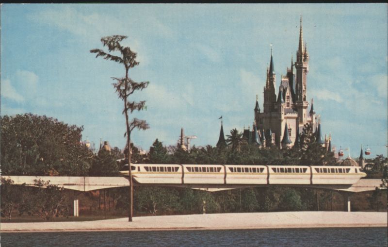 Monorail to the Magic Kingdom & Cinderella Castle Walt Disney World Florida