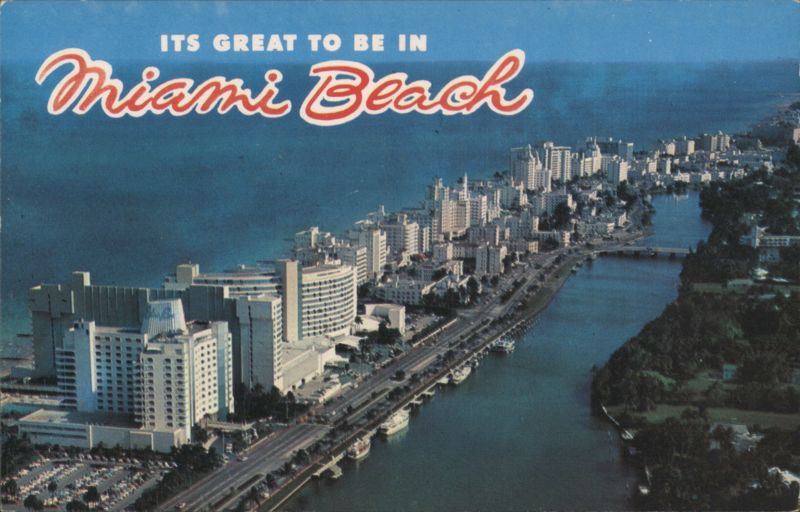 Air View of Fabulous Hotel Row Miami Beach Florida
