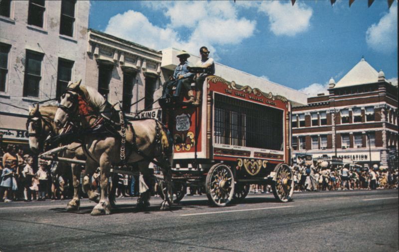 The Great Wallace Circus Cage Wagon Parade Peru Indiana