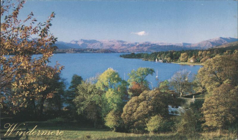 Windermere from Adelaide Hill with Langdale Pikes