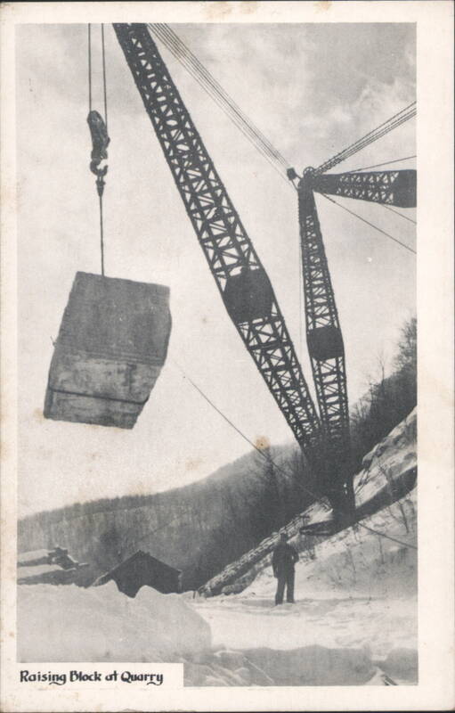 Raising Marble Block at Quarry, Vermont Marble Company Proctor