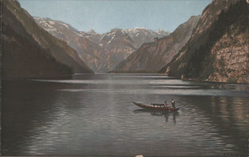 Königssee, Painting by A. Gerhardt Berchtesgaden Germany