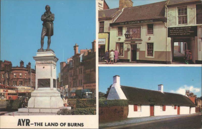 Robert Burns Statue, Tam O'Shanter Museum & Burns Cottage Ayr Scotland