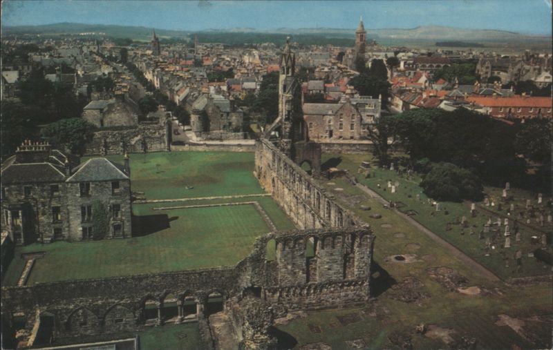 St. Andrews Cathedral Ruins and Town View Scotland