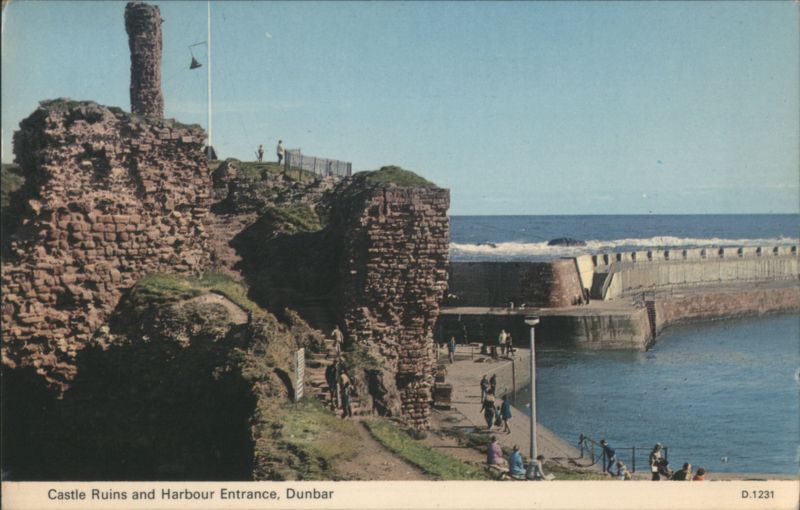 Castle Ruins and Harbour Entrance Dunbar Scotland