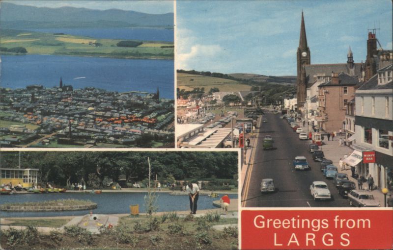 Multi-view of Largs, Sea Front and Aubrey Boating Pond Scotland