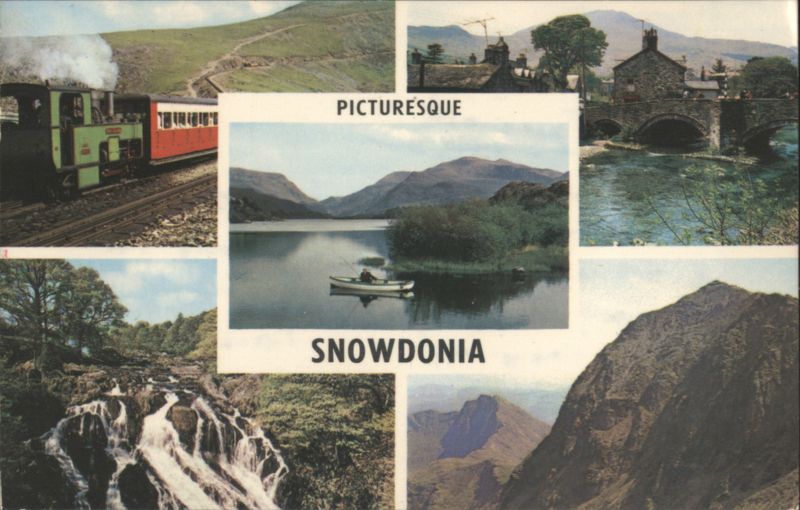 Snowdonia Multi-View: Mountain Railway, Lake, and Waterfall Wales