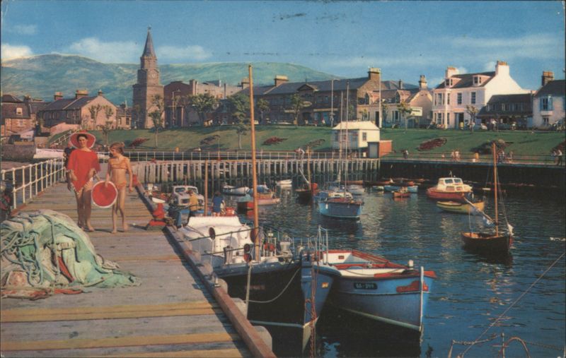 The Harbour and 'Old Stumpy' Clock Tower Girvan United Kingdom