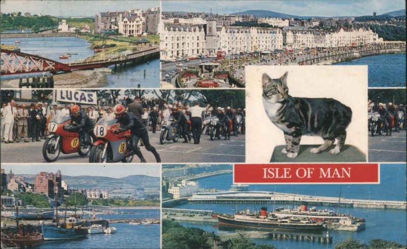 Isle of Man Multi-View, Manx Cat, and Motorcycle Racing Douglas